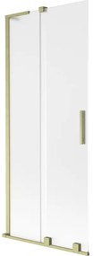 Mexen Velar L parawan nawannowy 2-skrzydłowy rozsuwany 85 x 150 cm, szron, złoty szczotkowany - 896-085-003-31-55