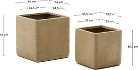 Osłonki na doniczki z imitacji kamienia zestaw 2 szt. Minoa – Kave Home