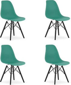 Krzesło Valora OSAKA, zielone, czarne nogi, ergonomiczny design x4