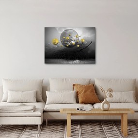 Obraz złotych abstrakcyjnych kul (70x50 cm)