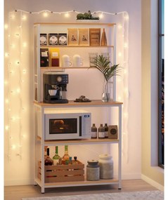 Regał kuchenny LORANO 167x80 cm, biały / dekor dąb