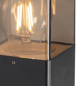 Zewnetrzna Nowoczesna lampa ścienna zewnętrzna czarna IP44 z przydymionym szkłem - Denmark Nowoczesny Oswietlenie zewnetrzne