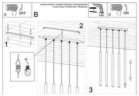 Czarna lampa wisząca Sollux Fideus, dł. 45 cm