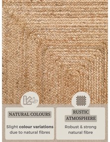 Dwustronny chodnik z juty tkany ręcznie w naturalnym kolorze 80x200 cm Sharmila Natural Brown – Hanse Home
