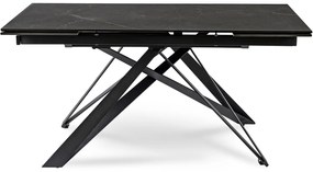 Stół Rozkładany Prostokątny MAXIME 160-240 cm Ceramiczny Czarny Marmur do Jadalni Nowoczesny Loft