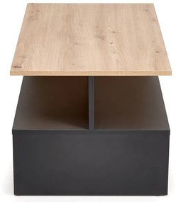Ława IVA 90x51cm dąb artisan/czarna HALMAR