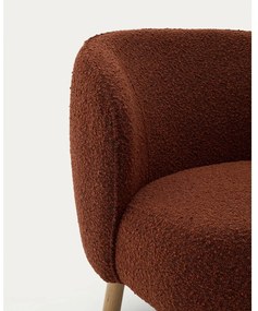 Fotel z materiału bouclé w kolorze terakoty Ulit – Kave Home