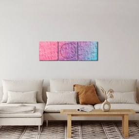 Obraz kolorowej tekstury (z zegarem) (90x30 cm)