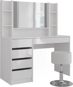 Stół toaletowy biały/biały wysoki połysk 119.8x50.1x76 sherry