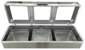 Kosz do segregacji śmieci, 3x 44 l, ze stali nierdzewnej