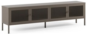 Szara metalowa szafka pod TV 160x50x35 cm Fayna – Marckeric