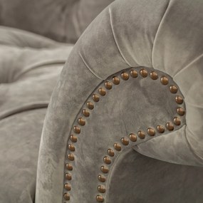 Sofa Chesterfield Glamour Velvet Grey 2-os.