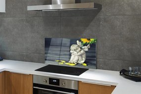 Panel Kuchenny Szklany Śpiący Aniołek w Słonecznikach