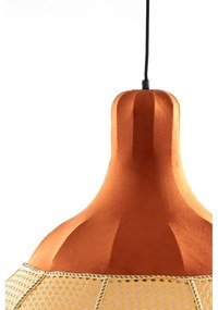 Pomarańczowa lampa wisząca z tekstylnym kloszem ø 50 cm Mizia – Light &amp; Living