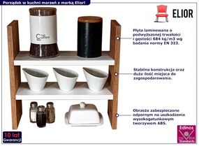 Półka kuchenna na przyprawy dąb craft + biały - Sivis
