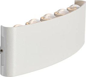 Lampa ścienna zewnętrzna biała z LED 10-punktowa IP54 - Silly