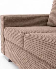 Sofa z Funkcją Spania DRAVOS Ciemnobeżowa Sztruksowa Nowoczesna