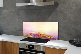 Panel szklany do Kuchni Obraz Kwiatów na tle Nieba