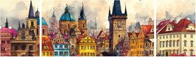 Obraz - Jesień w malowanym mieście (170x50 cm)
