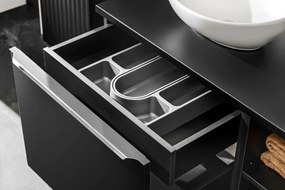 Szafka pod umywalkę nablatową SANTA FE BLACK 60 cmx2+ regał 20cm- zestaw z blatem 140cm COMAD