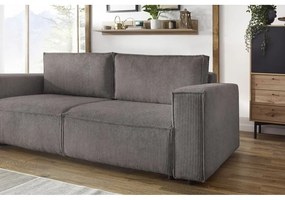 Szarobrązowa sztruksowa rozkładana sofa 245 cm Nihad – Bobochic Paris