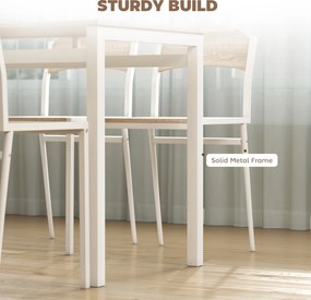 HOMCOM Zestaw do jadalni 5 części Stół i krzesła w odcieniach szarości i bieli Elegancki design | Aosom PL