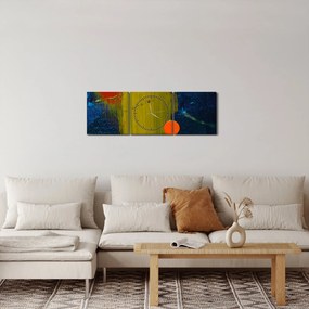 Kolorowy obraz (z zegarem) (90x30 cm)