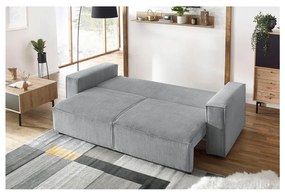 Jasnoszara sztruksowa rozkładana sofa 245 cm Nihad – Bobochic Paris
