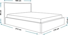 Łóżko Slim 14 z pojemnikiem i stelażem 160x200 cm, kolor Puente 03