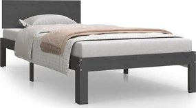 Szare jednoosobowe łóżko z drewna 90x200 Z3-M70