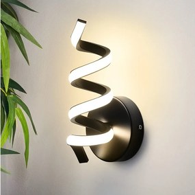 NETTLIFE Nowoczesna czarna lampa ścienna LED 7W do wnętrz na schody Ciepła biel 3000K