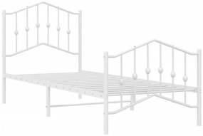 Białe metalowe łóżko loftowe 90x200 cm brązowy