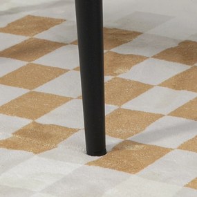 HOMCOM Pufa Kwadratowa do Makijażu Kaszmir Kremowobiały 42x42x47cm | Aosom PL