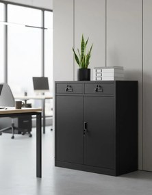 Antracytowa szafka biurowa z szufladami S7-M00