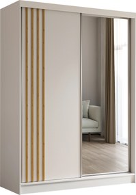 Szafa NELVIA - Biały / Lamele Dąb artisan / Bez szuflad / 160 cm