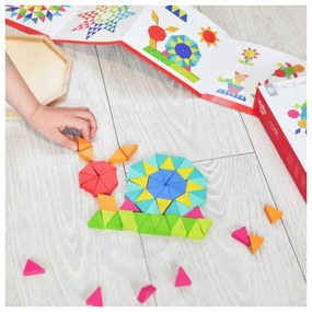 Tooky toy  puzzle ośmiokątne drewniana mozaika edukacyjna (73el.)