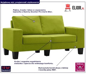 2-osobowa sofa zielona z podłokietnikami - Lurra 2Q