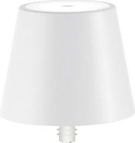 Lampa LED Poldina STOPPER marki Zafferano, przenośna i ładowalna, w kolorze białym, z czasem pracy na baterii do 12 godzin.