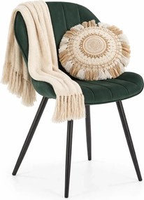 Metalowe krzesło tapicerowane butelkowa zieleń S8-E00