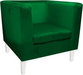 Fotel Monaco tkanina Welur : Kolor nogi - Biała, Kolor tkaniny - VELVET - MG25, Wysokość nogi - 20 cm