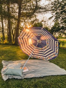 Biało-niebieski parasol LUMINA 180 cm