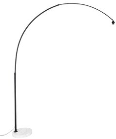 Nowoczesna lampa łukowa czarna z białą regulowana bez klosza - XXL
