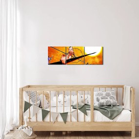 Obraz z okresu starożytnego malarstwa (z zegarem) (90x30 cm)