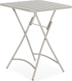 Stół ogrodowy składany Perla z metalu w kolorze szarym