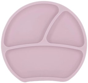 Jasnoróżowy silikonowy talerz dla dzieci 19x20,5 cm – Kindsgut