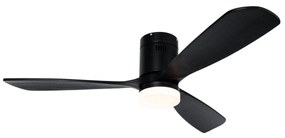Inteligentny wentylator sufitowy czarny 132 cm z LED, 3-stopniowe ściemnianie barwy światła (Kelvin) i pilotem - Sofia