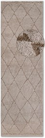 Dywan nowoczesny 3D Elle Collection Gallery Romby beżowy 80 cm x 240 cm