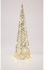 Świąteczny stożek świetlny Silver, 60 x 16 cm, 30 diod mikro LED, na baterie