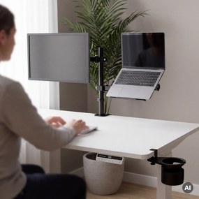 Uchwyt na monitor i laptop 2 w 1 czarny: MARK
