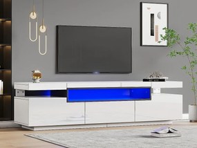 Meble TV 160 cm z LED - 3 szuflady - odpowiednie dla TV 70" - Biały